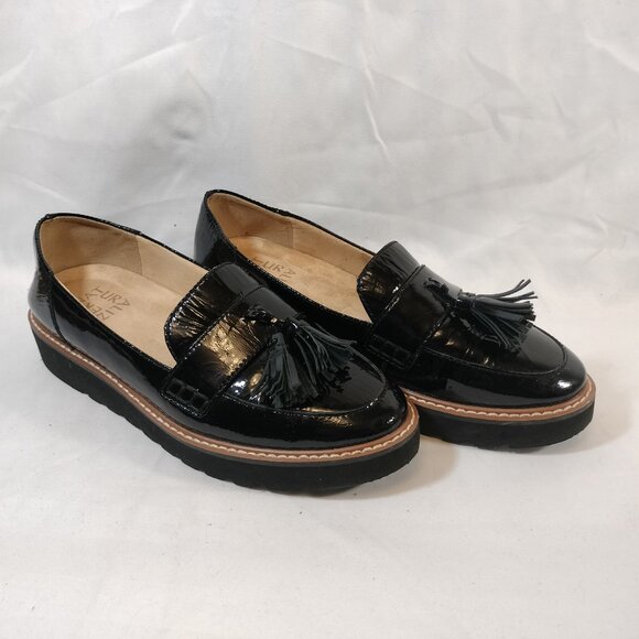 Naturalizer August Black Patent Leather Tassel Loafers - Picture 3 of 9